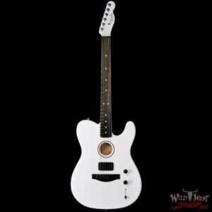 Fender Limited Edition FINNEAS American Acoustasonic® Telecaster® Ebony Fingerboard Satin Arctic White 5.15 LBS with Hardshell Case - Image 3