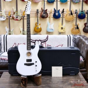 Fender Limited Edition FINNEAS American Acoustasonic® Telecaster® Ebony Fingerboard Satin Arctic White 5.15 LBS with Hardshell Case - Image 5
