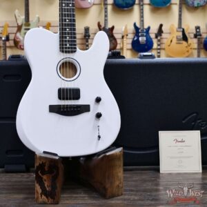 Fender Limited Edition FINNEAS American Acoustasonic® Telecaster® Ebony Fingerboard Satin Arctic White 5.15 LBS with Hardshell Case - Image 7