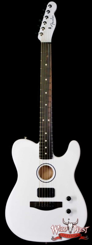 Fender Limited Edition FINNEAS American Acoustasonic® Telecaster® Ebony Fingerboard Satin Arctic White 5.15 LBS with Hardshell Case