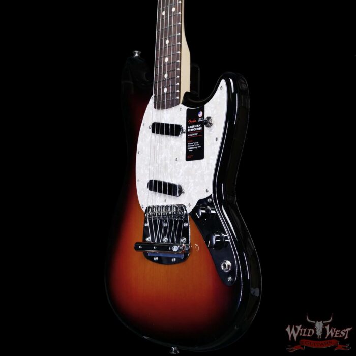 Fender American Performer Mustang Rosewood Fingerboard 3-Color Sunburst 7.30 LBS - Image 2
