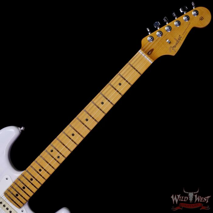 Fender American Ultra Luxe Vintage ‘50s Stratocaster Ash Body Maple Fingerboard White Blonde 8.1 lbs - Image 4