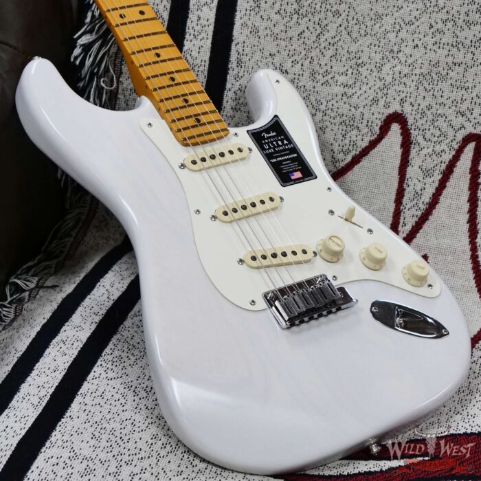 Fender American Ultra Luxe Vintage ‘50s Stratocaster Ash Body Maple Fingerboard White Blonde 8.1 lbs - Image 8