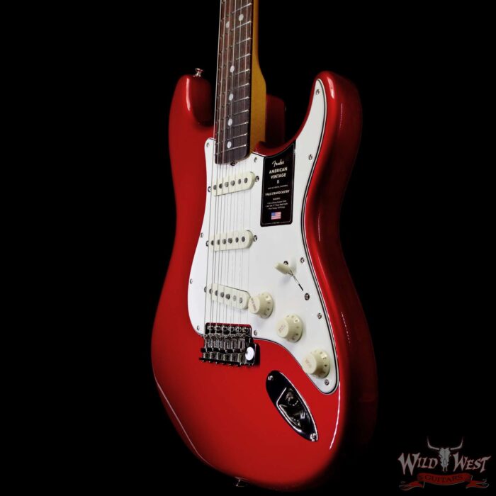 Fender American Vintage II 1965 Stratocaster Rosewood Fingerboard Gloss Nitro Candy Apple Red 7.65 LBS - Image 2