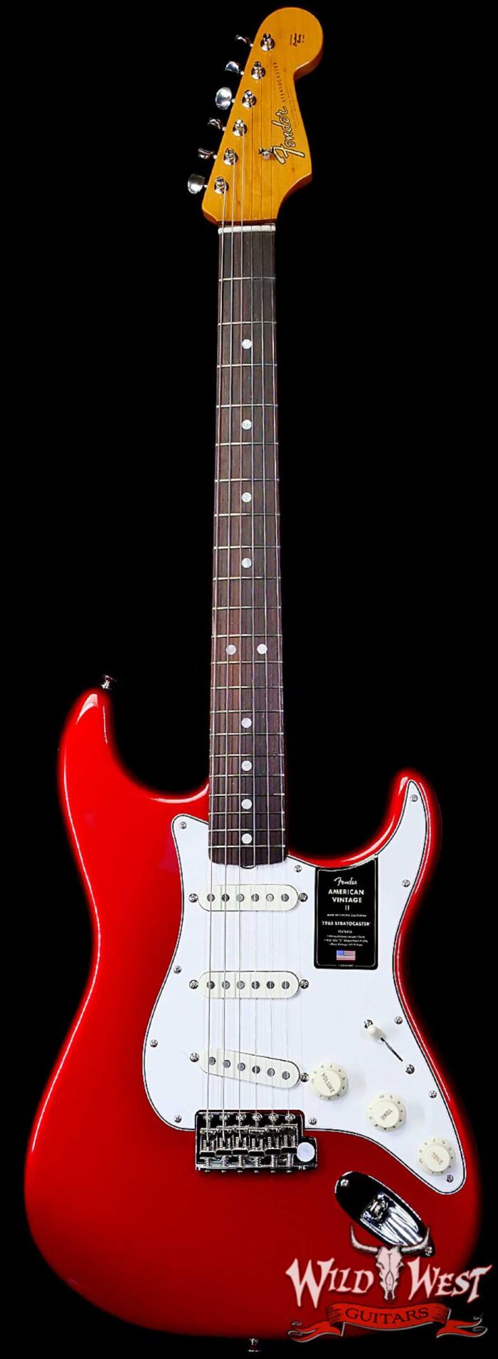 Fender American Vintage II 1965 Stratocaster Rosewood Fingerboard Gloss Nitro Candy Apple Red 7.65 LBS - Image 1