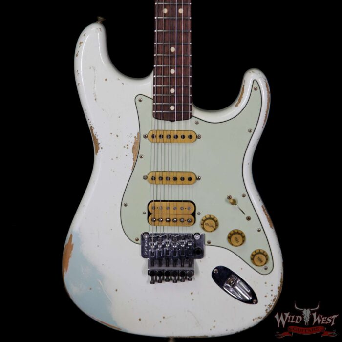 Fender Custom Shop White Lightning Stratocaster Floyd Rose HSS 21 Frets Rosewood Board Sonic Blue - Image 3