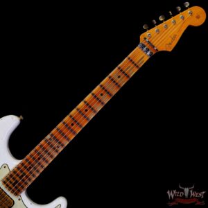 Fender Custom Shop Wild West White Lightning Stratocaster HSH Floyd Rose Mpaple Board 22 Frets Heavy Relic Lipstick Pink Metallic 8.05 LBS - Image 5
