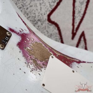 Fender Custom Shop Wild West White Lightning Stratocaster HSH Floyd Rose Mpaple Board 22 Frets Heavy Relic Lipstick Pink Metallic 8.05 LBS - Image 14