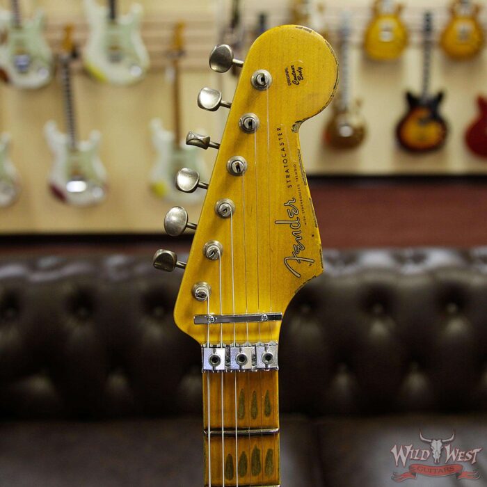 Fender Custom Shop Wild West Exclusive White Lightning Stratocaster HSS Floyd Rose Heavy Relic Maple Neck 22 Frets Blue Flower - Image 10