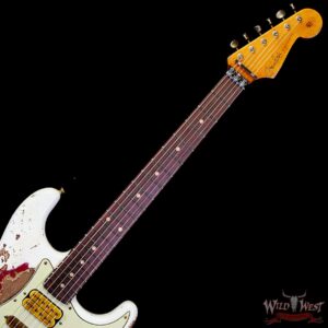 Fender Custom Shop Wild West White Lightning Stratocaster HSH Floyd Rose Rosewood Board 22 Frets Heavy Relic Lipstick Pink Metallic 8.20 LBS - Image 4