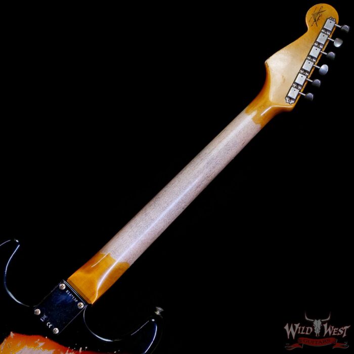 Fender Custom Shop Wild West Black Lightning Stratocaster HSS Floyd Rose Rosewood Fingerboard 22 Frets Heavy Relic 3 Tone Sunburst 8.00 LBS - Image 5