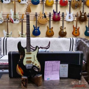 Fender Custom Shop Wild West Black Lightning Stratocaster HSS Floyd Rose Rosewood Fingerboard 22 Frets Heavy Relic 3 Tone Sunburst 8.00 LBS - Image 6