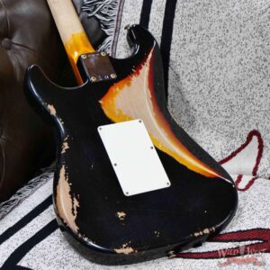 Fender Custom Shop Wild West Black Lightning Stratocaster HSS Floyd Rose Rosewood Fingerboard 22 Frets Heavy Relic 3 Tone Sunburst 8.00 LBS - Image 11