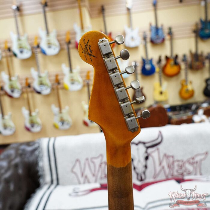 Fender Custom Shop Wild West White Lightning Stratocaster HSS Floyd Rose Maple Board 22 Frets Heavy Relic Pink Paisley 7.90 LBS - Image 10