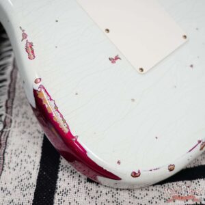 Fender Custom Shop Wild West White Lightning Stratocaster HSS Floyd Rose Maple Board 22 Frets Heavy Relic Pink Paisley 7.90 LBS - Image 11