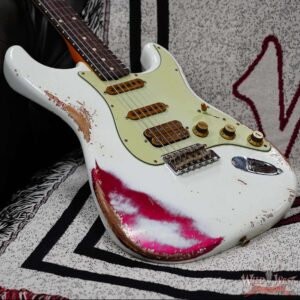 Fender Custom Shop Wild West White Lightning 2.0 Stratocaster HSS Rosewood Board 21 Frets Heavy Relic Lipstick Pink Metallic 8.00 LBS - Image 8