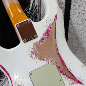 Fender Custom Shop Wild West White Lightning 2.0 Stratocaster HSS Rosewood Board 21 Frets Heavy Relic Lipstick Pink Metallic 8.00 LBS - Image 12