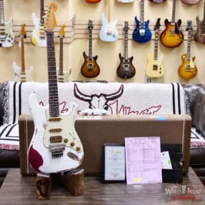 Fender Custom Shop Wild West White Lightning Stratocaster HSS Floyd Rose Rosewood Board 22 Frets Heavy Relic Lipstick Pink Metallic 8.05 LBS - Image 6