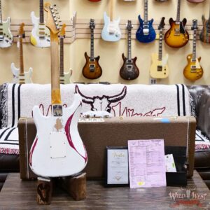 Fender Custom Shop Wild West White Lightning Stratocaster HSS Floyd Rose Rosewood Board 22 Frets Heavy Relic Lipstick Pink Metallic 8.05 LBS - Image 10