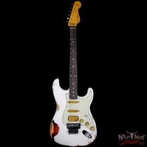 Fender Custom Shop White Lightning HSS Floyd Rose Stratocaster Rosewood Fretboard 22 Frets 3 Tone Suburst - Image 5