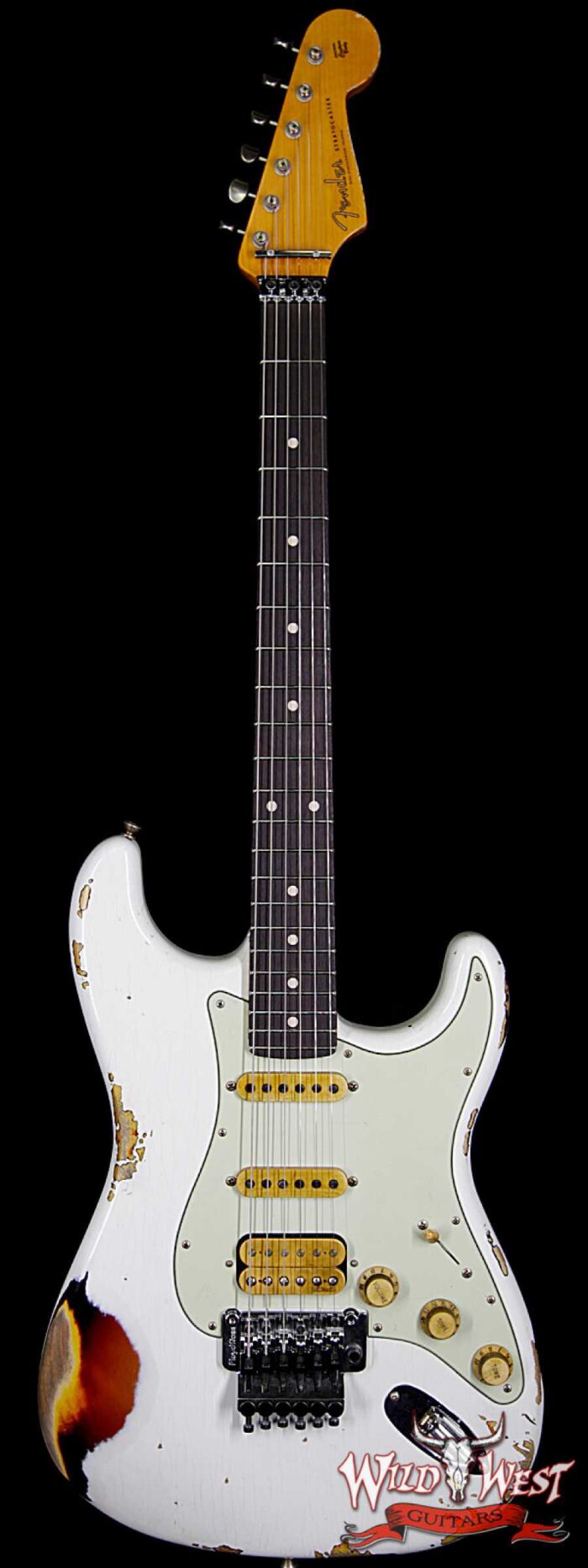 Fender Custom Shop White Lightning HSS Floyd Rose Stratocaster Rosewood Fretboard 22 Frets 3 Tone Suburst - Image 1
