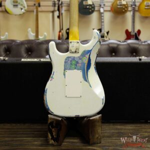 Fender Custom Shop Wild West Exclusive White Lightning Stratocaster HSS Floyd Rose Heavy Relic Rosewood Board 22 Frets Blue Flower - Image 15
