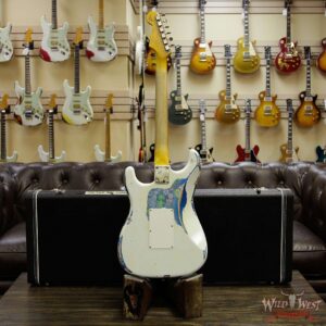 Fender Custom Shop Wild West Exclusive White Lightning Stratocaster HSS Floyd Rose Heavy Relic Rosewood Board 22 Frets Blue Flower - Image 16