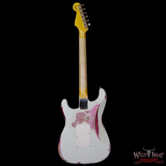 Fender Custom Shop White Lightning Stratocaster Floyd Rose HSS Heavy Relic Rosewood Board 22 Frets Pink Paisley - Image 6
