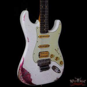 Fender Custom Shop White Lightning Stratocaster Floyd Rose HSS Heavy Relic Rosewood Board 22 Frets Pink Paisley - Image 4
