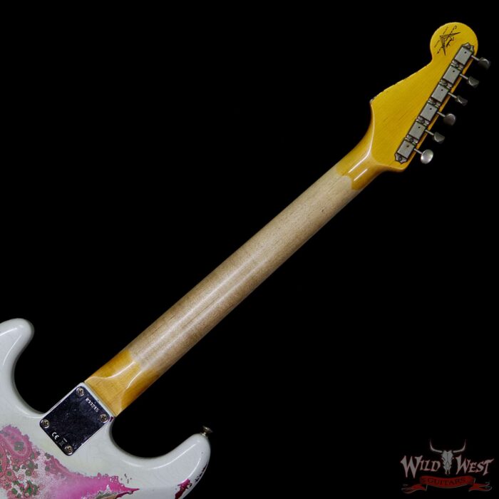 Fender Custom Shop White Lightning Stratocaster Floyd Rose HSS Heavy Relic Rosewood Board 22 Frets Pink Paisley - Image 11