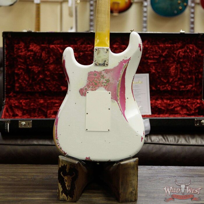 Fender Custom Shop White Lightning Stratocaster Floyd Rose HSS Heavy Relic Rosewood Board 22 Frets Pink Paisley - Image 15