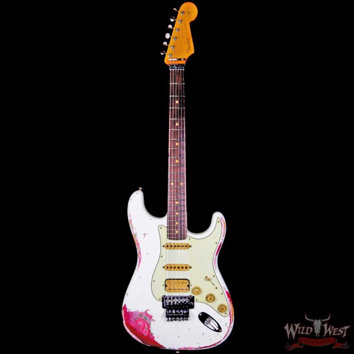 Fender Custom Shop White Lightning Stratocaster HSS Floyd Rose Heavy Relic Rosewood Board 22 Frets Pink Paisley - Image 5