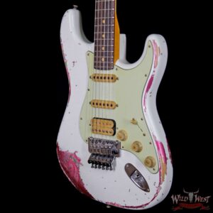 Fender Custom Shop White Lightning Stratocaster HSS Floyd Rose Heavy Relic Rosewood Board 22 Frets Pink Paisley - Image 2
