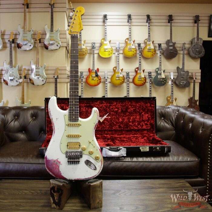 Fender Custom Shop White Lightning Stratocaster HSS Floyd Rose Heavy Relic Rosewood Board 22 Frets Pink Paisley - Image 12