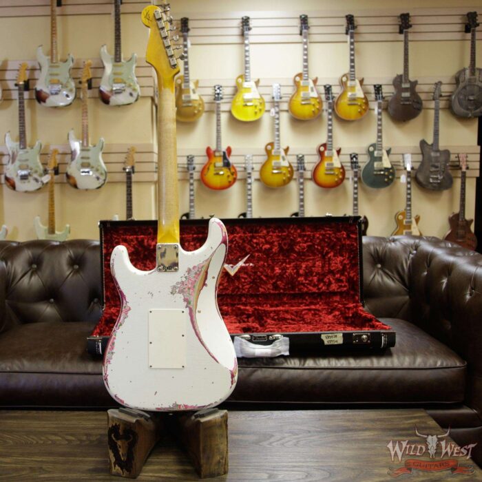 Fender Custom Shop White Lightning Stratocaster HSS Floyd Rose Heavy Relic Rosewood Board 22 Frets Pink Paisley - Image 14