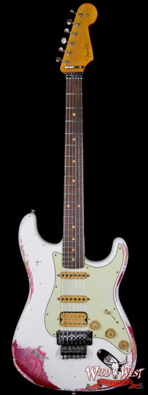 Fender Custom Shop White Lightning Stratocaster HSS Floyd Rose Heavy Relic Rosewood Board 22 Frets Pink Paisley
