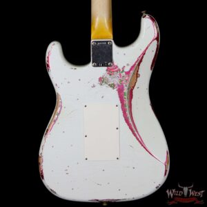 Fender Custom Shop White Lightning Stratocaster HSS Floyd Rose Heavy Relic Maple Neck 22 Frets Pink Paisley - Image 7