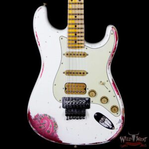 Fender Custom Shop White Lightning Stratocaster HSS Floyd Rose Heavy Relic Maple Neck 22 Frets Pink Paisley - Image 3