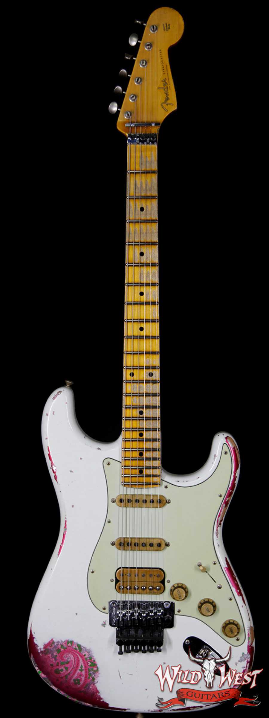 fender-wl-mn22-psly-r92254-main__wwg_large.jpg Fender Custom Shop White Lightning Stratocaster HSS Floyd Rose Heavy Relic Maple Neck 22 Frets Pink Paisley - Image 1