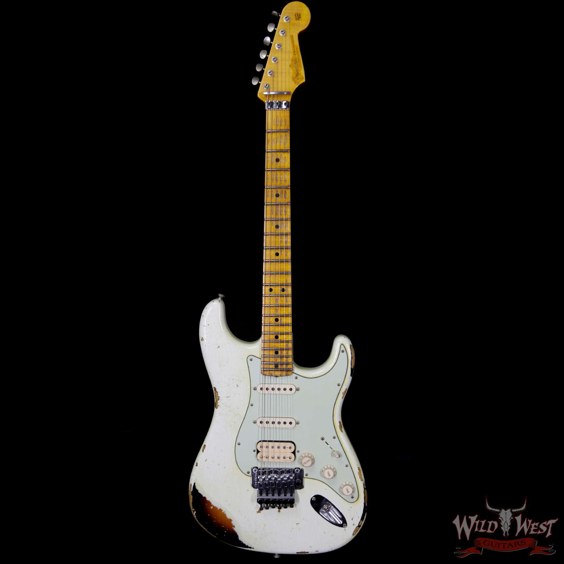 fender-wl-yel-r79556-bf__wwg.jpg Fender Custom Shop White Lightning Stratocaster Heavy Relic Floyd Rose HSS 21 Maple Neck 3 Tone Sunburst - Image 5