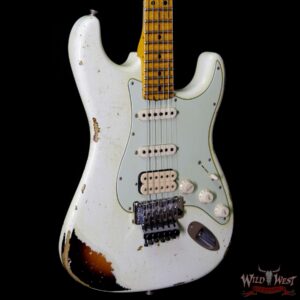 Fender Custom Shop White Lightning Stratocaster Heavy Relic Floyd Rose HSS 21 Maple Neck 3 Tone Sunburst - Image 4