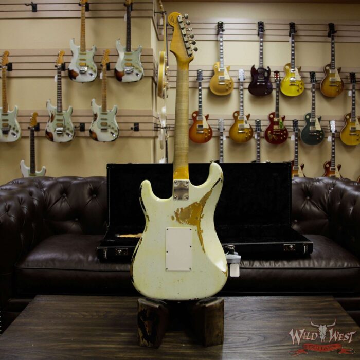 Fender Custom Shop White Lightning Stratocaster Heavy Relic Floyd Rose HSS 21 Maple Neck 3 Tone Sunburst - Image 14