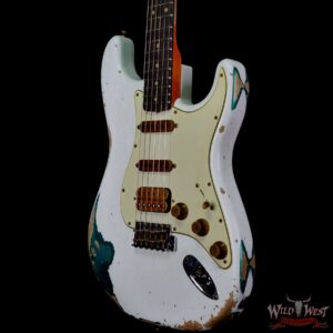 Fender Custom Shop Wild West White Lightning 2.0 Stratocaster HSS Rosewood Board 21 Frets Heavy Relic British Racing Green - Image 2