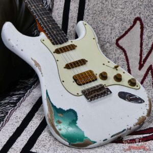 Fender Custom Shop Wild West White Lightning 2.0 Stratocaster HSS Rosewood Board 21 Frets Heavy Relic British Racing Green - Image 8
