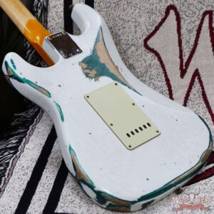 Fender Custom Shop Wild West White Lightning 2.0 Stratocaster HSS Rosewood Board 21 Frets Heavy Relic British Racing Green - Image 11