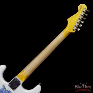 Fender Custom Shop Wild West Exclusive White Lightning Stratocaster HSS Floyd Rose Heavy Relic Rosewood Board 21 Frets Blue Flower - Image 9