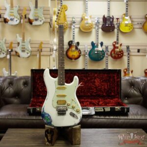 Fender Custom Shop Wild West Exclusive White Lightning Stratocaster HSS Floyd Rose Heavy Relic Rosewood Board 21 Frets Blue Flower - Image 10