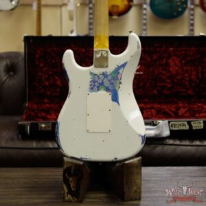 Fender Custom Shop Wild West Exclusive White Lightning Stratocaster HSS Floyd Rose Heavy Relic Rosewood Board 21 Frets Blue Flower - Image 15