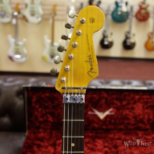 Fender Custom Shop Wild West Exclusive White Lightning Stratocaster HSS Floyd Rose Heavy Relic Rosewood Board 21 Frets Blue Flower - Image 11