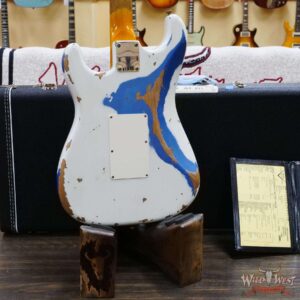 Fender Custom Shop Wild West White Lightning Stratocaster HSS Floyd Rose Maple Board 22 Frets Heavy Relic Lake Placid Blue - Image 11